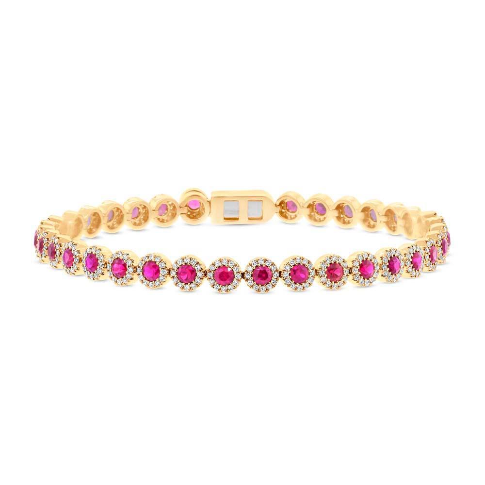 1.28CT DIAMOND & 3.65CT RUBY BRACELET