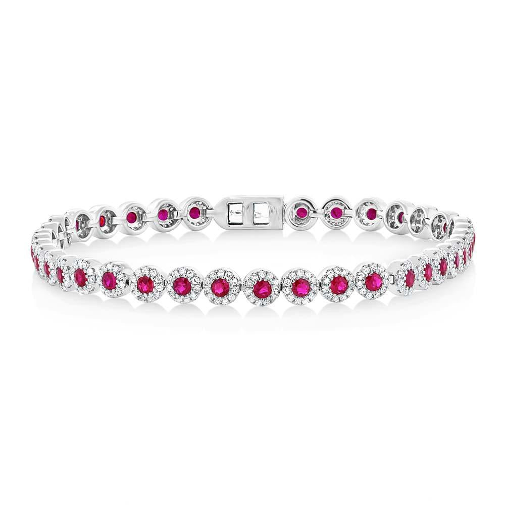 1.22CT DIAMOND & 2.03CT RUBY BRACELET