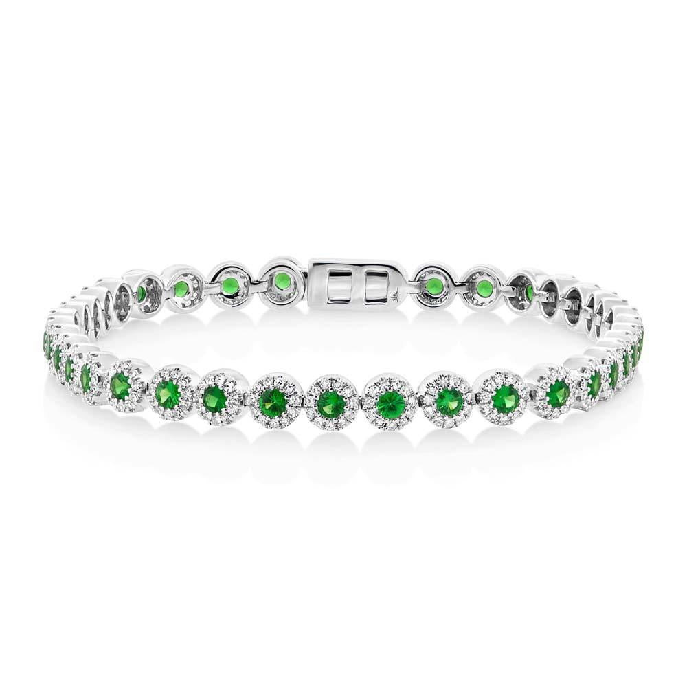 1.22CT DIAMOND & 1.97CT GREEN GARNET BRACELET