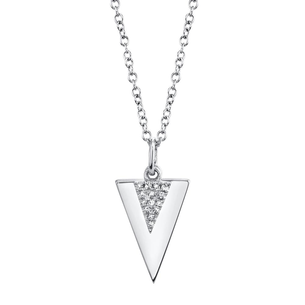 Shy Creation 0.03Ct Diamond Triangle Necklace SC55002943