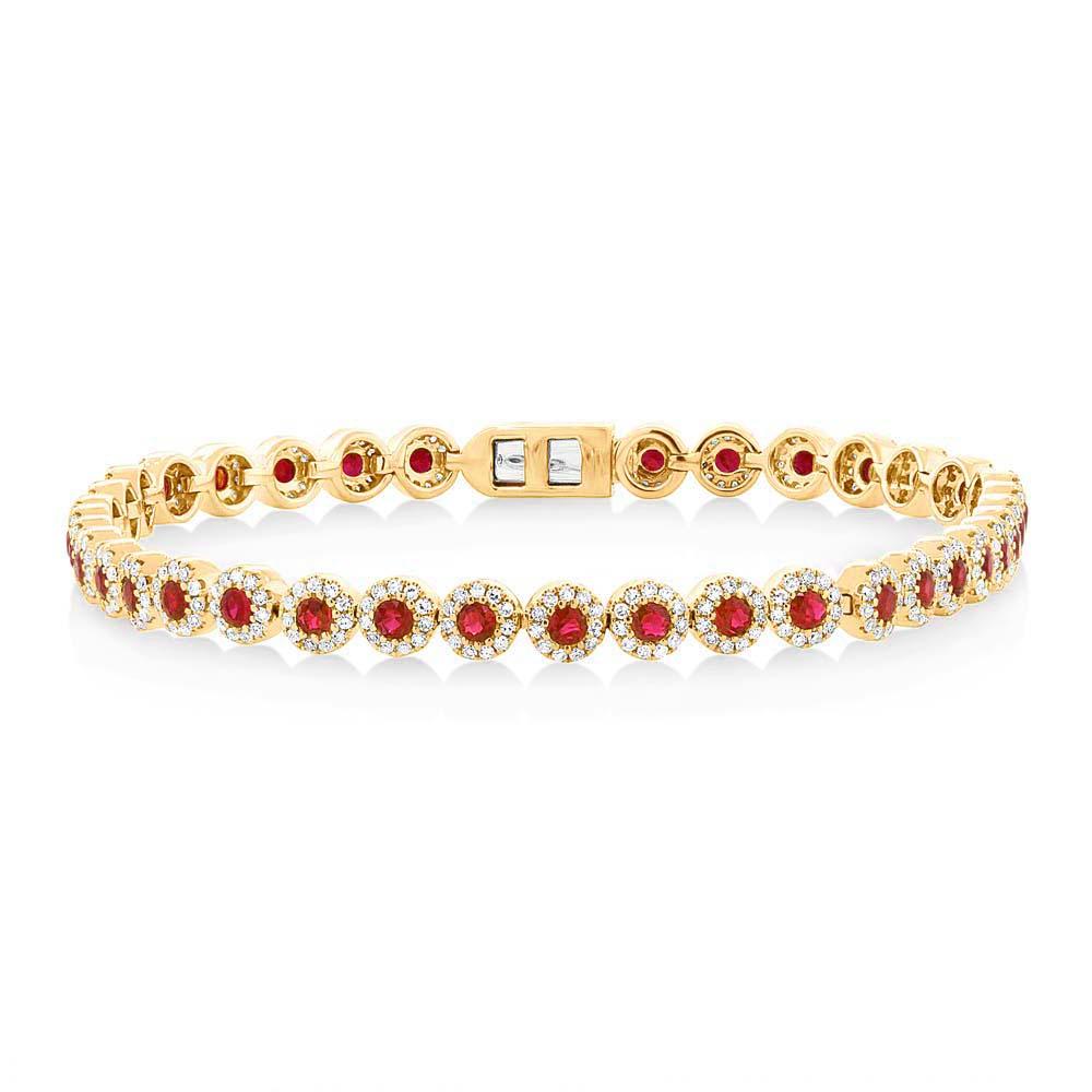 1.22CT DIAMOND & 2.03CT RUBY BRACELET