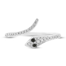 Shy Creation 0.20Ct Black & White Diamond Snake Ring SC55003246