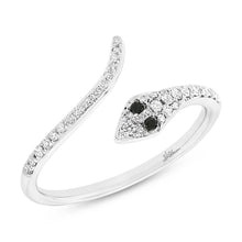 Shy Creation 0.20Ct Black & White Diamond Snake Ring SC55003246