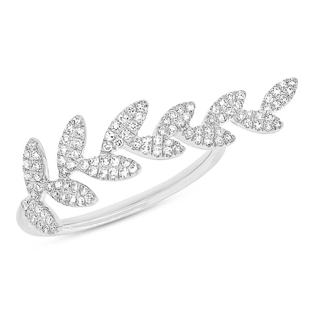 Shy Creation 0.31Ct Diamond Leaf Ring SC55003289