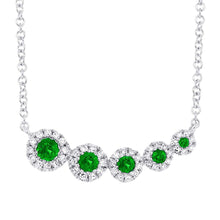 Shy Creation 0.13Ct Diamond & Green Garnet Necklace SC55003610