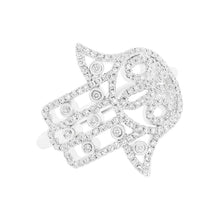 0.35CT DIAMOND BEZEL HAMSA RING