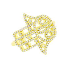 0.35CT DIAMOND BEZEL HAMSA RING