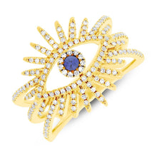 0.35CT DIAMOND & 0.07CT BLUE SAPPHIRE EYE RING