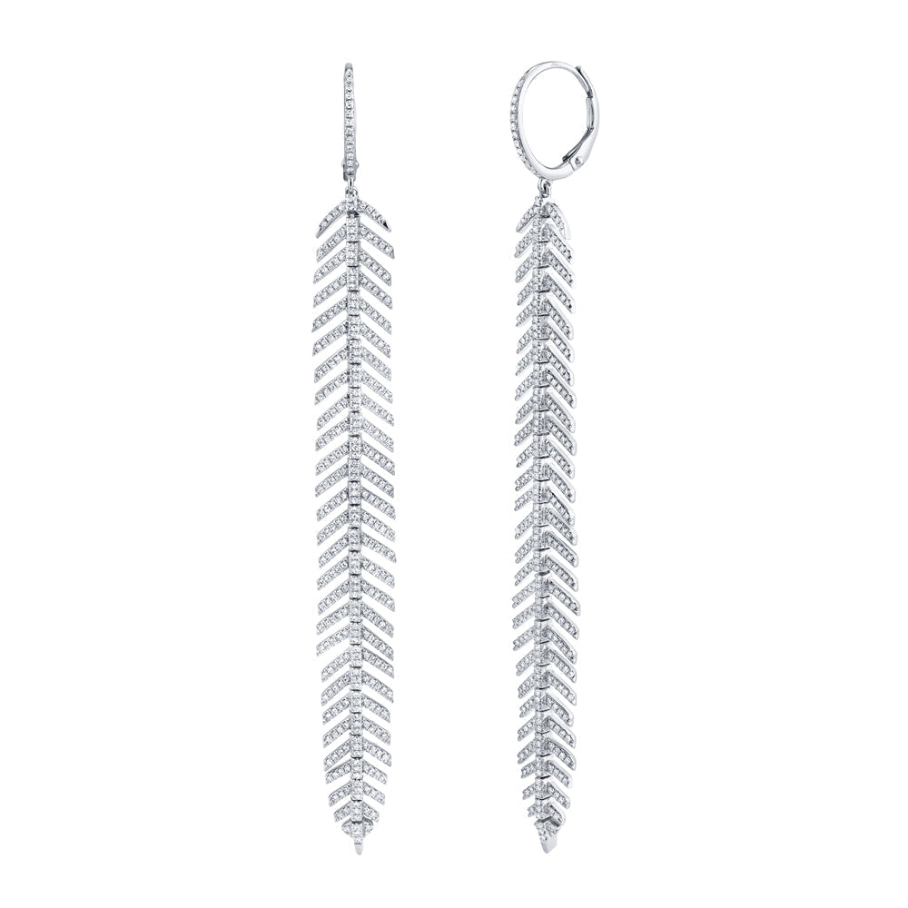 1.43CT DIAMOND FEATHER EARRING