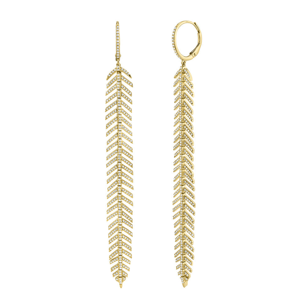 1.43CT DIAMOND FEATHER EARRING