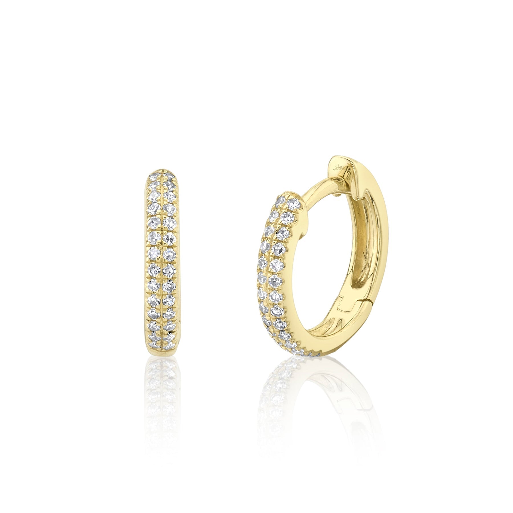 0.12CT DIAMOND PAVE HUGGIE EARRING