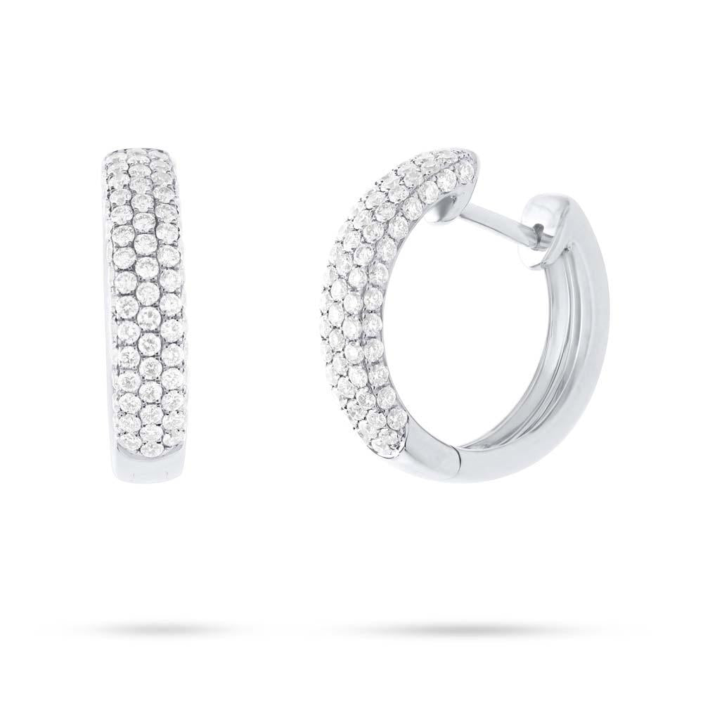 1.24CT DIAMOND PAVE HOOP EARRING