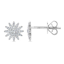 Shy Creation 0.24Ct Diamond Starburst Stud Earring SC55004892