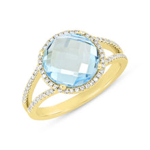 Shy Creation 0.20Ct Diamond & 4.30Ct Blue Topaz Ring SC55004985