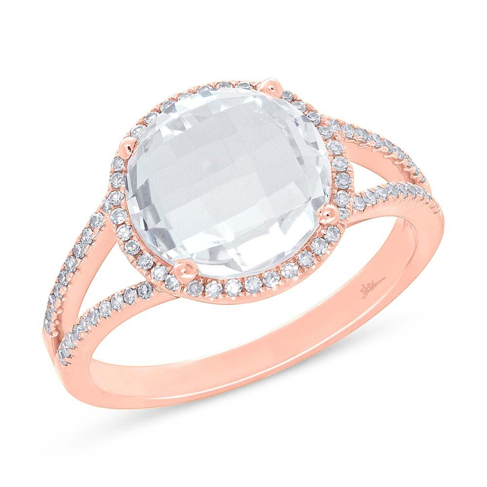 Shy Creation 0.20Ct Diamond & 4.49Ct White Topaz Ring SC55005091