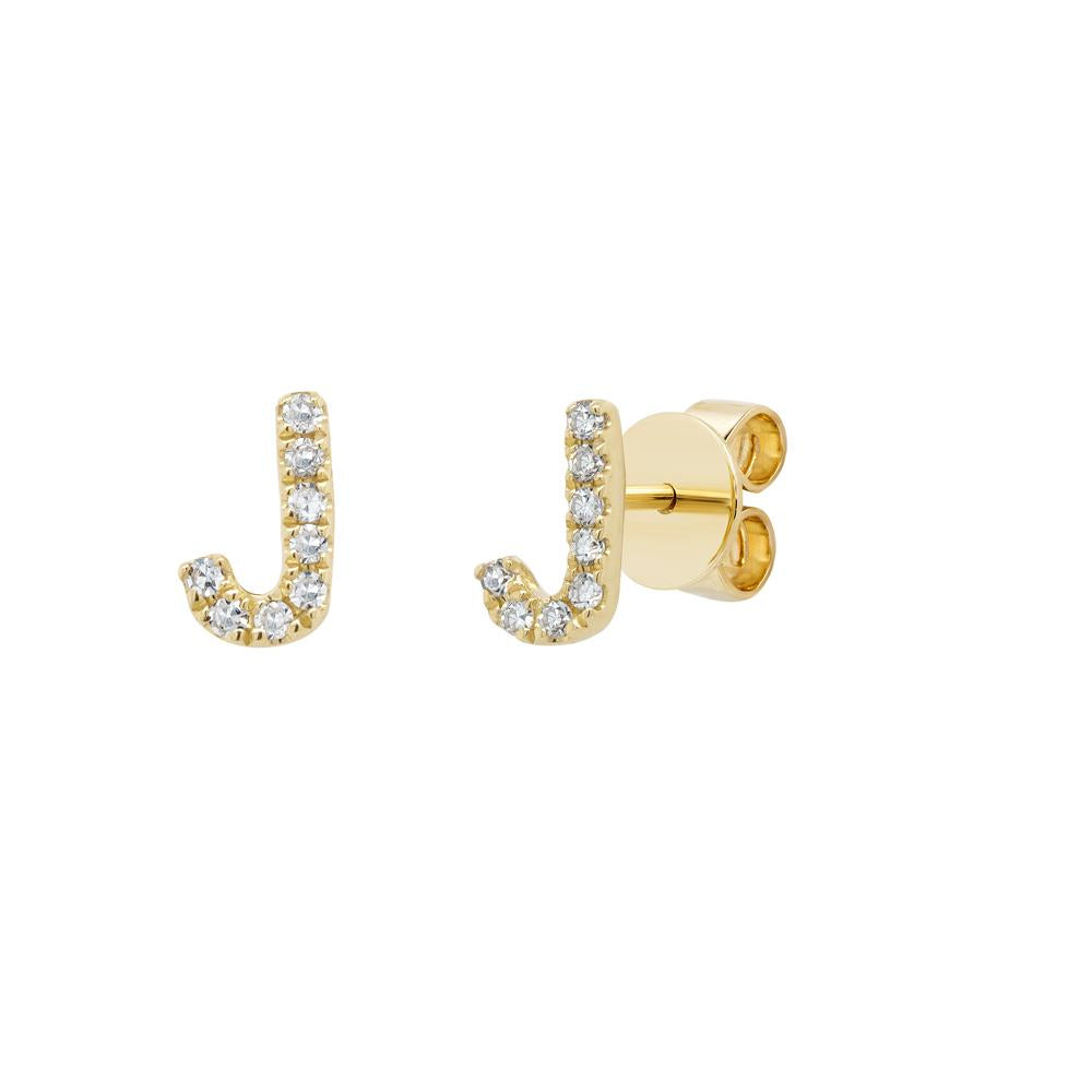 Shy Creation 0.04Ct Diamond "J" Stud Earring SC55005198-J