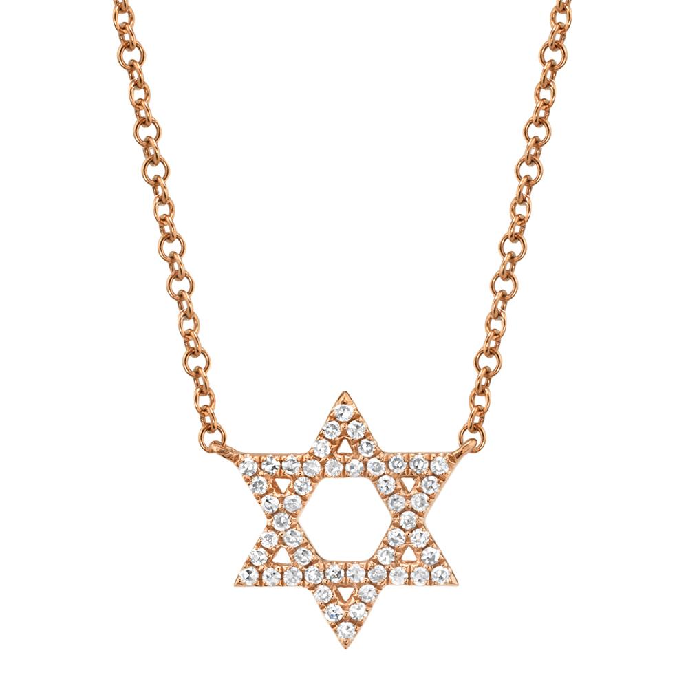 Shy Creation 0.11Ct Diamond Star Of David Necklace SC55005243