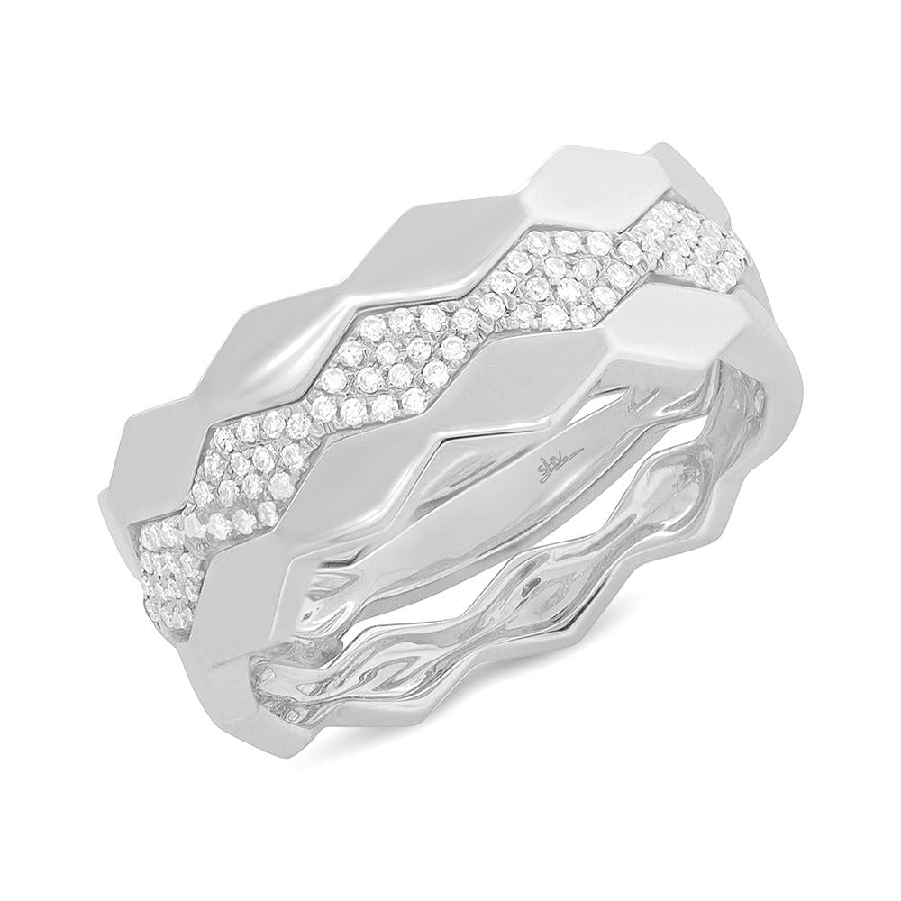 Shy Creation 0.17Ct Diamond Pave Ring 3-Pc SC55005334