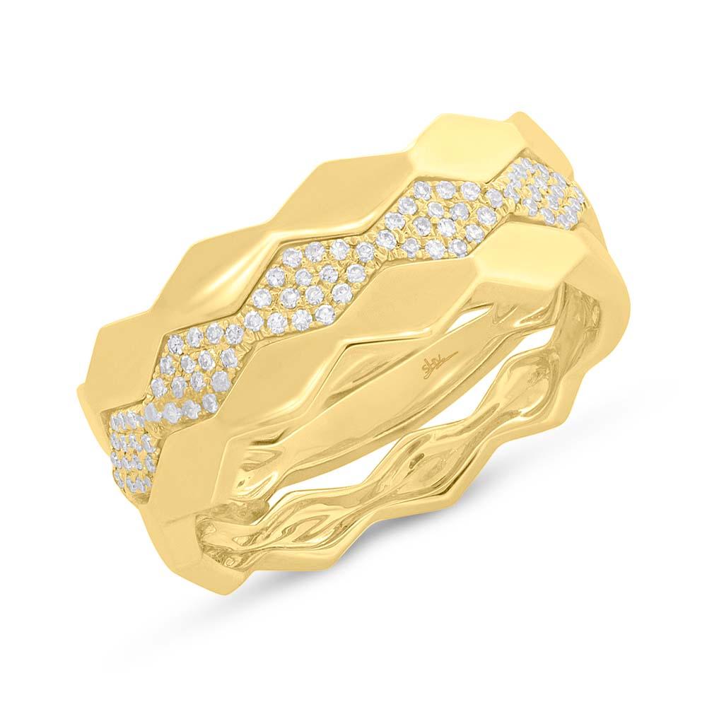 Shy Creation 0.17Ct Diamond Pave Ring 3-Pc SC55005335