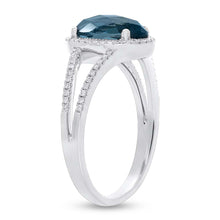 Shy Creation 0.19Ct Diamond & 2.70Ct London Blue Topaz Ring SC55005473