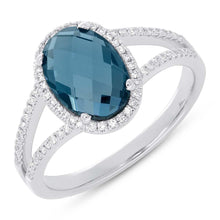 Shy Creation 0.19Ct Diamond & 2.70Ct London Blue Topaz Ring SC55005473