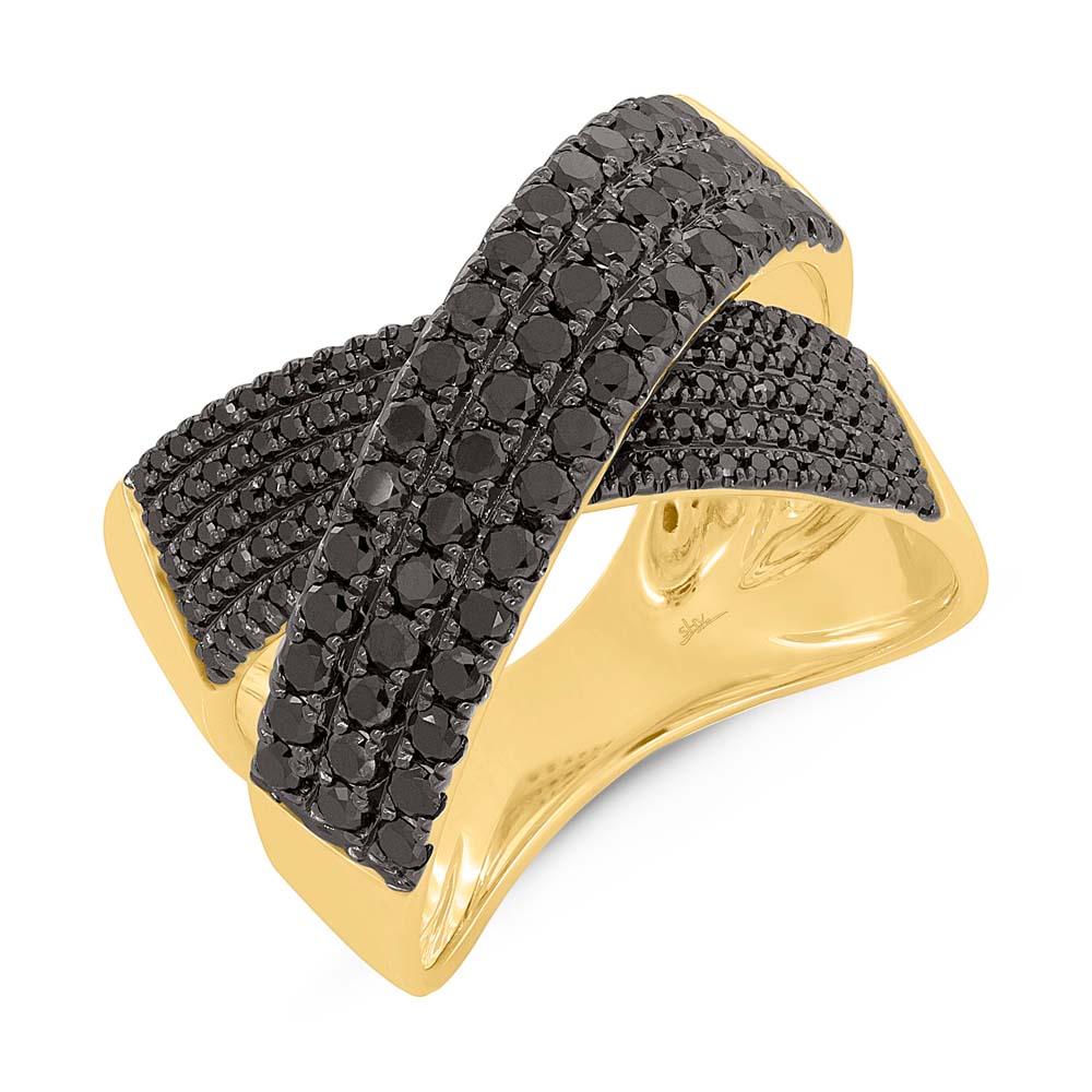 1.25CT BLACK DIAMOND "X" RING