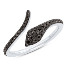 Shy Creation 0.20Ct Black Diamond Snake Ring SC55006194