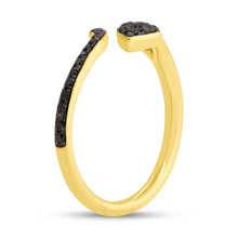 Shy Creation 0.20Ct Black Diamond Snake Ring SC55006195