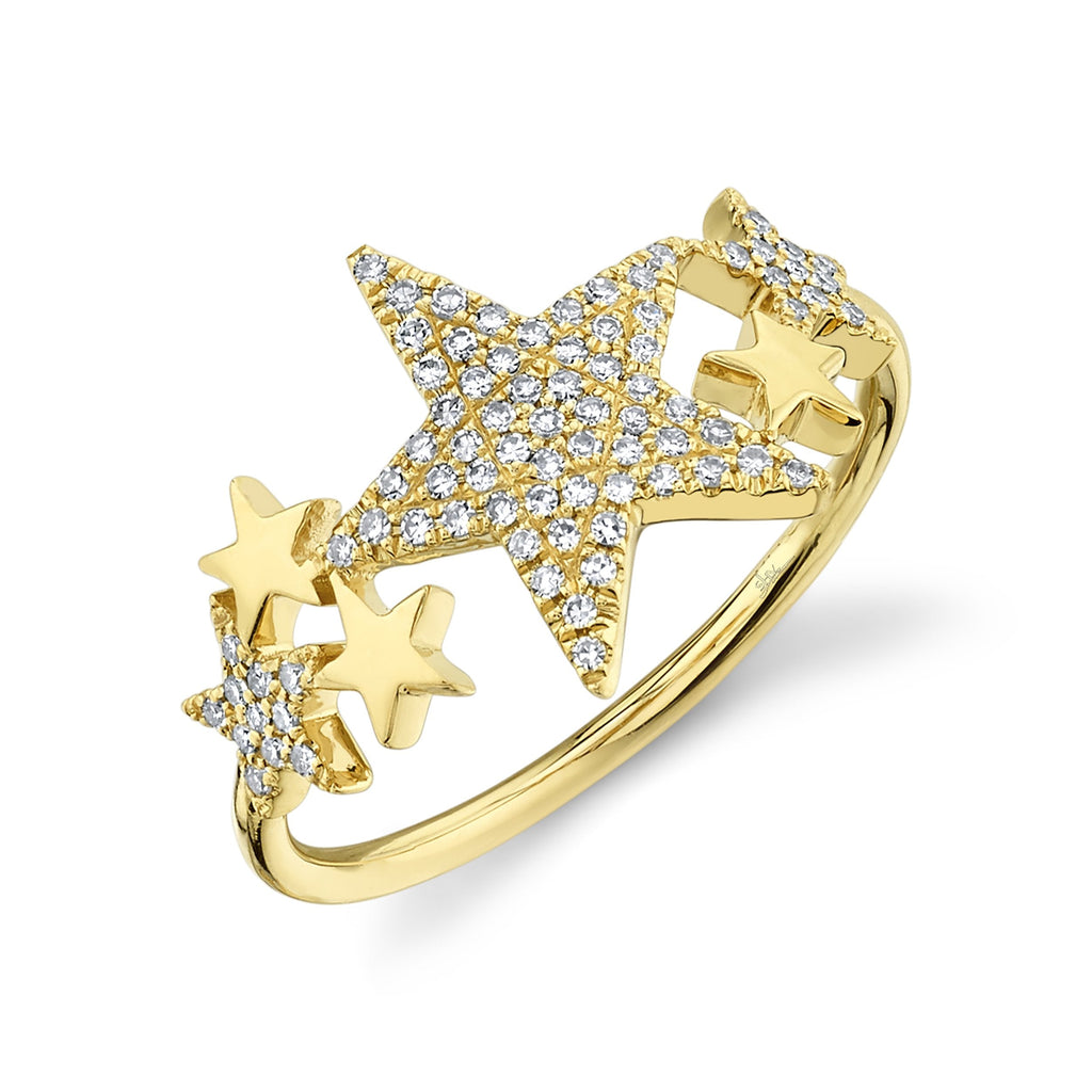 Shy Creation 0.19Ct Diamond Pave Star Ring SC55006447