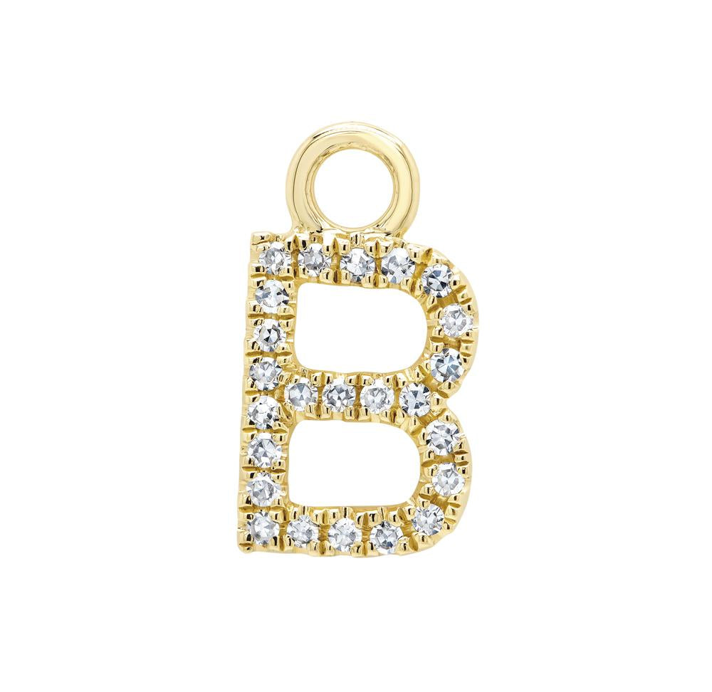 Shy Creation 0.08Ct Diamond "B" Hoop Charm SC55006845-B