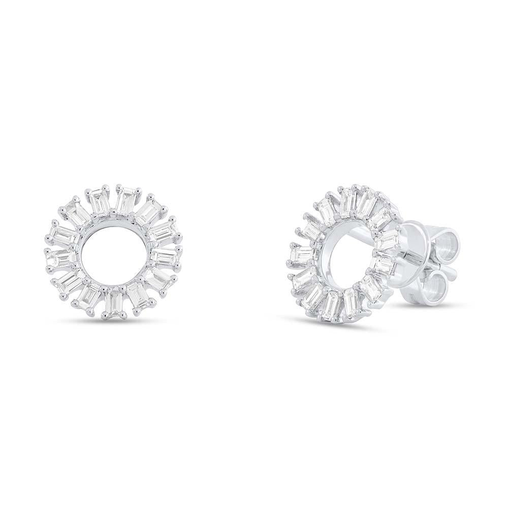 0.49CT DIAMOND BAGUETTE STUD EARRING