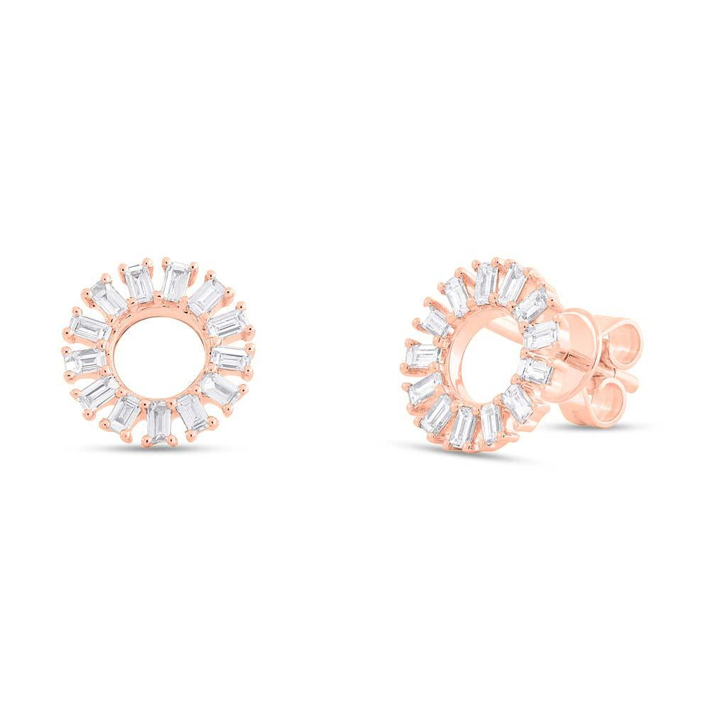 0.49CT DIAMOND BAGUETTE STUD EARRING
