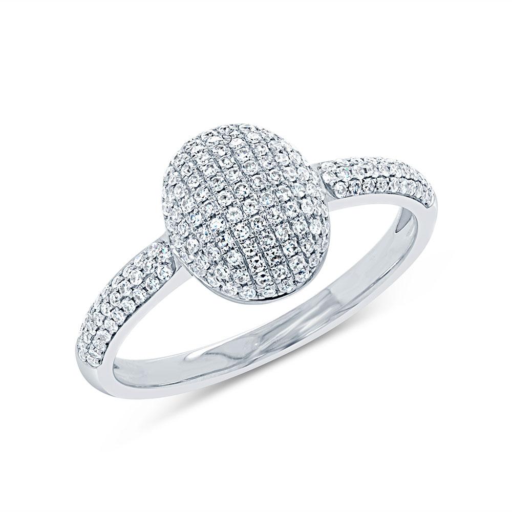 0.36CT DIAMOND PAVE OVAL RING