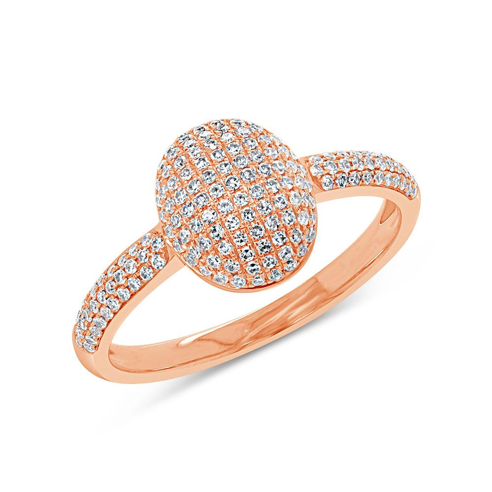 0.36CT DIAMOND PAVE OVAL RING