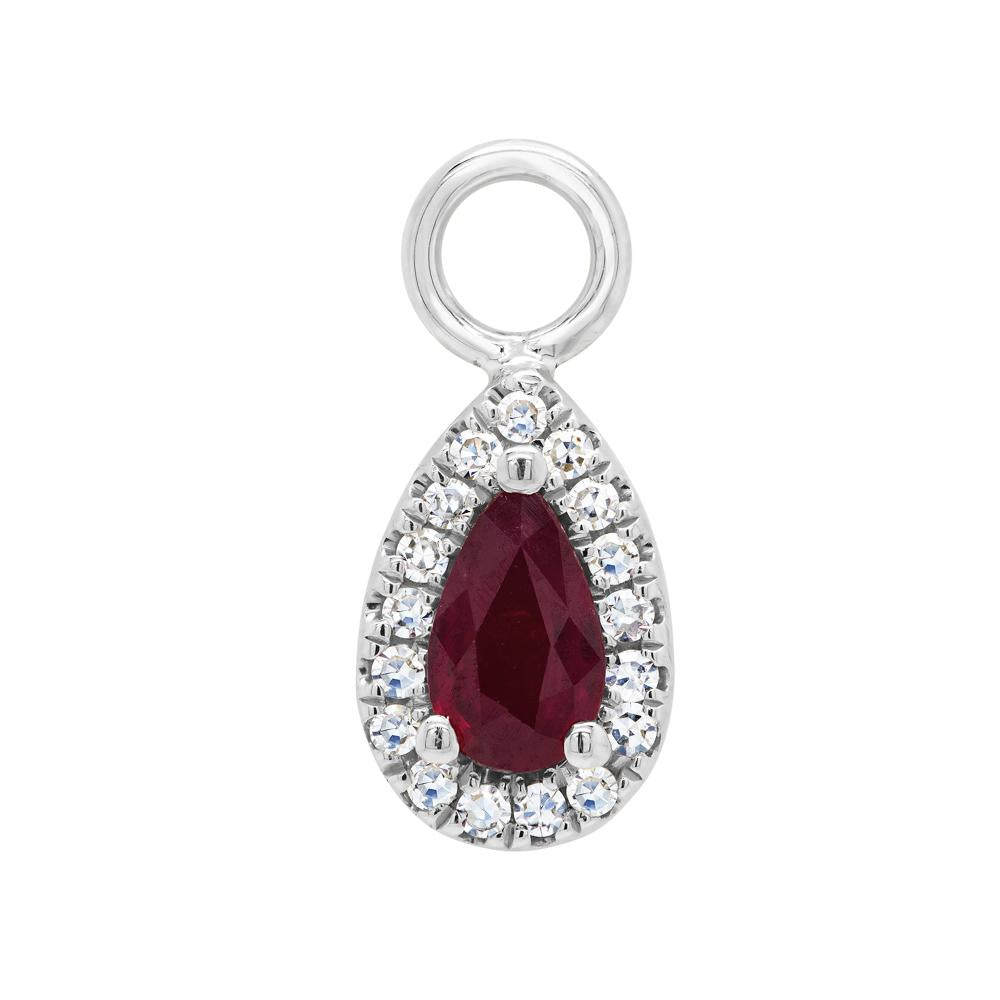 Shy Creation 0.06Ct Diamond & 0.18Ct Ruby Hoop Charm SC55008343