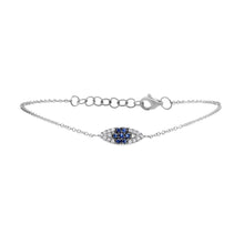 Shy Creation 0.07Ct Diamond & 0.11Ct Blue Sapphire Eye Bracelet SC55008443