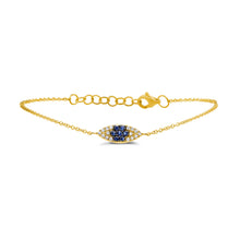 Shy Creation 0.07Ct Diamond & 0.11Ct Blue Sapphire Eye Bracelet SC55008444