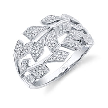 0.33CT DIAMOND PAVE LEAF RING