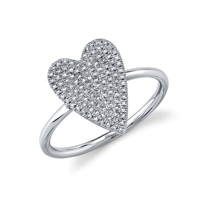 AMOR 0.26 CT DIAMOND PAVE HEART RING - SMALL