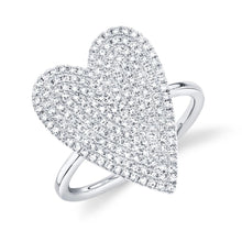 0.56CT DIAMOND PAVE HEART RING