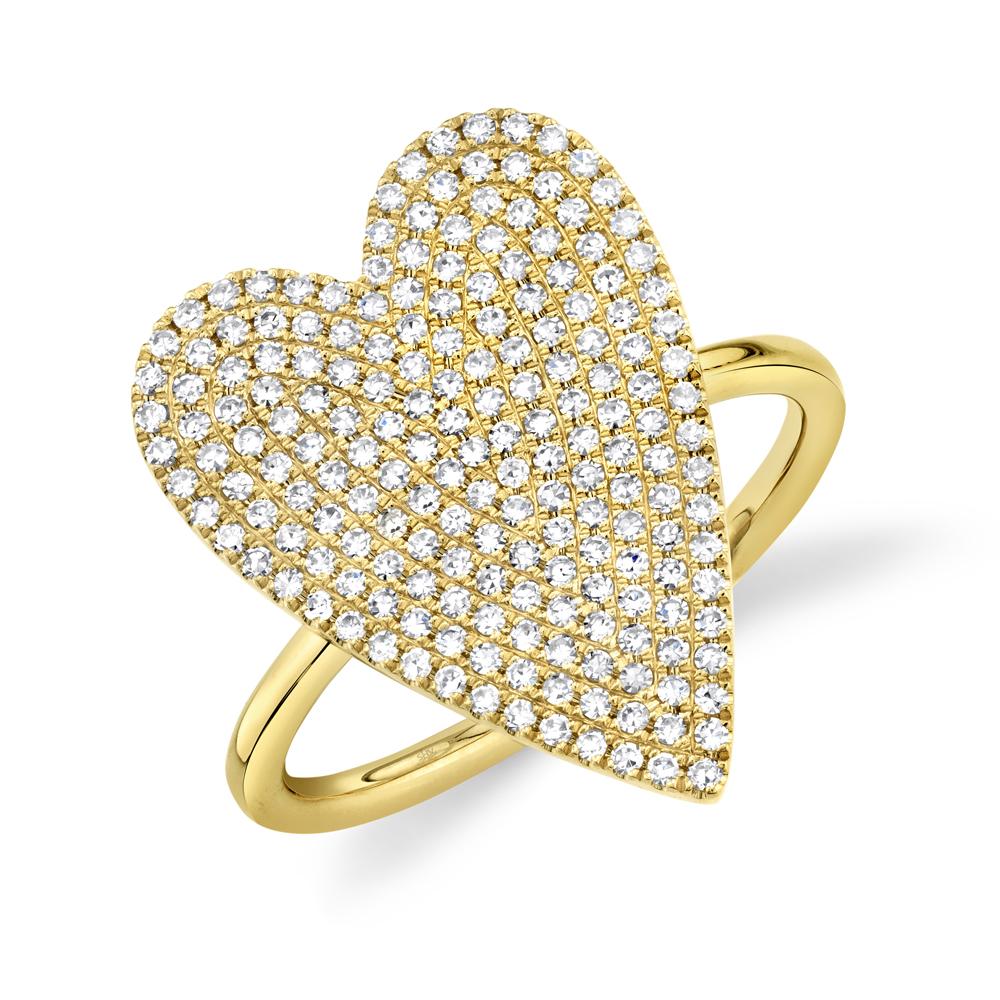 0.56CT DIAMOND PAVE HEART RING