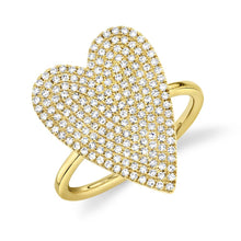 0.56CT DIAMOND PAVE HEART RING