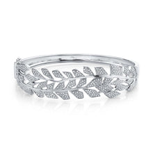 1.18CT DIAMOND PAVE LEAF BANGLE