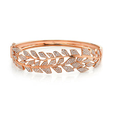 1.18CT DIAMOND PAVE LEAF BANGLE