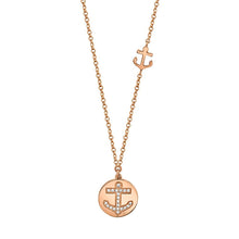 Shy Creation 0.06Ct Diamond Anchor Disc Necklace SC55009393