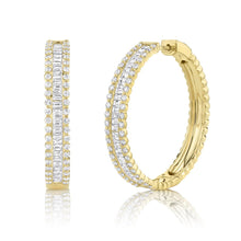 3.40CT DIAMOND BAGUETTE HOOP EARRING