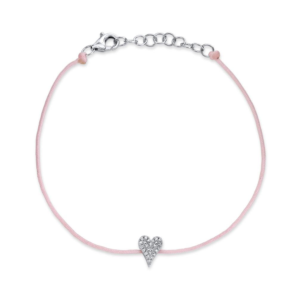 Shy Creation 0.06Ct Diamond Pave Heart String Bracelet SC55010279