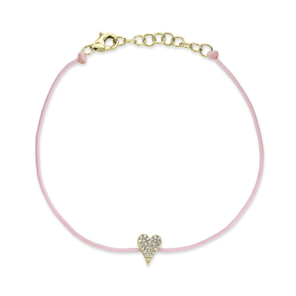 Shy Creation 0.06Ct Diamond Pave Heart String Bracelet SC55010280