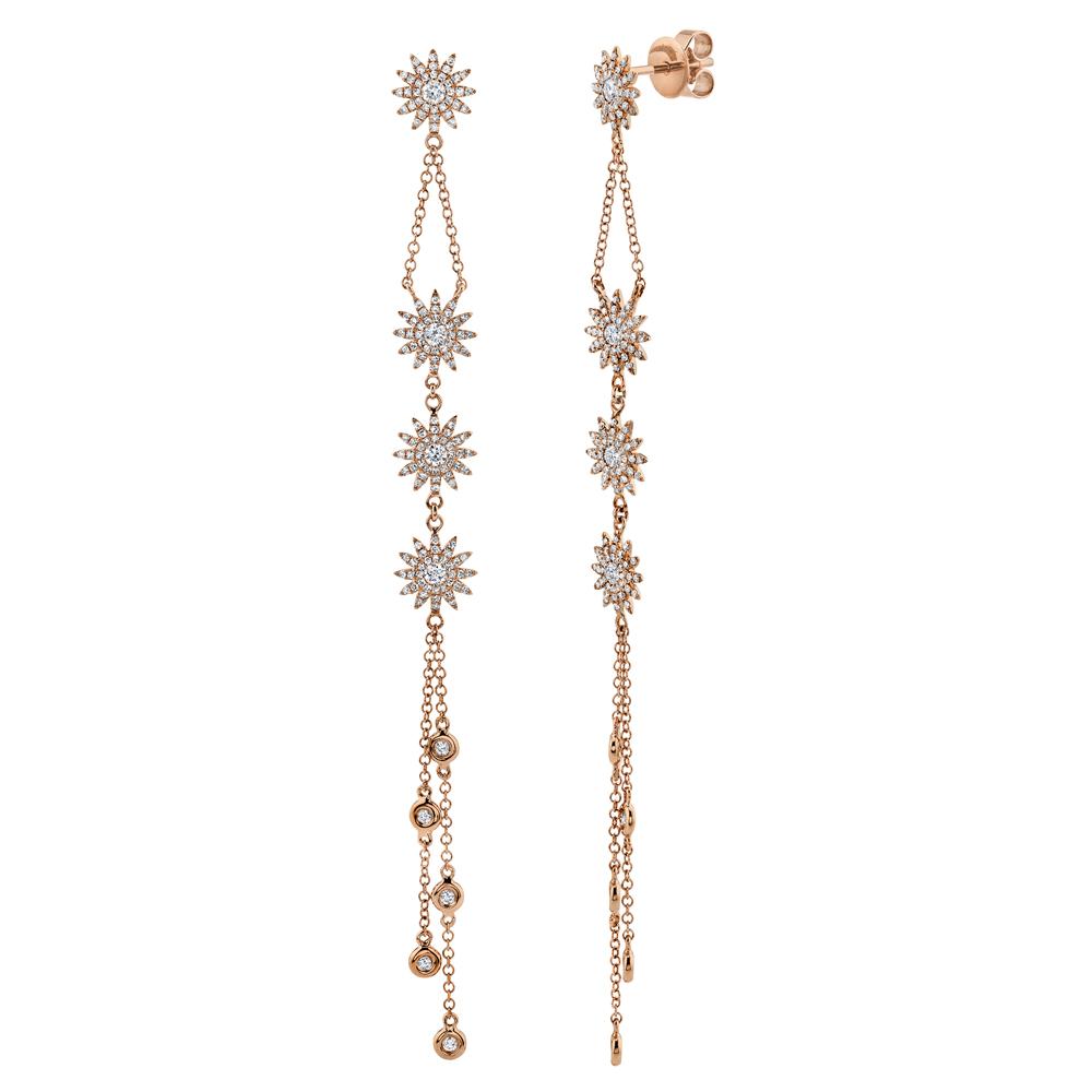 1.08CT DIAMOND BEZEL STARBURST EARRING