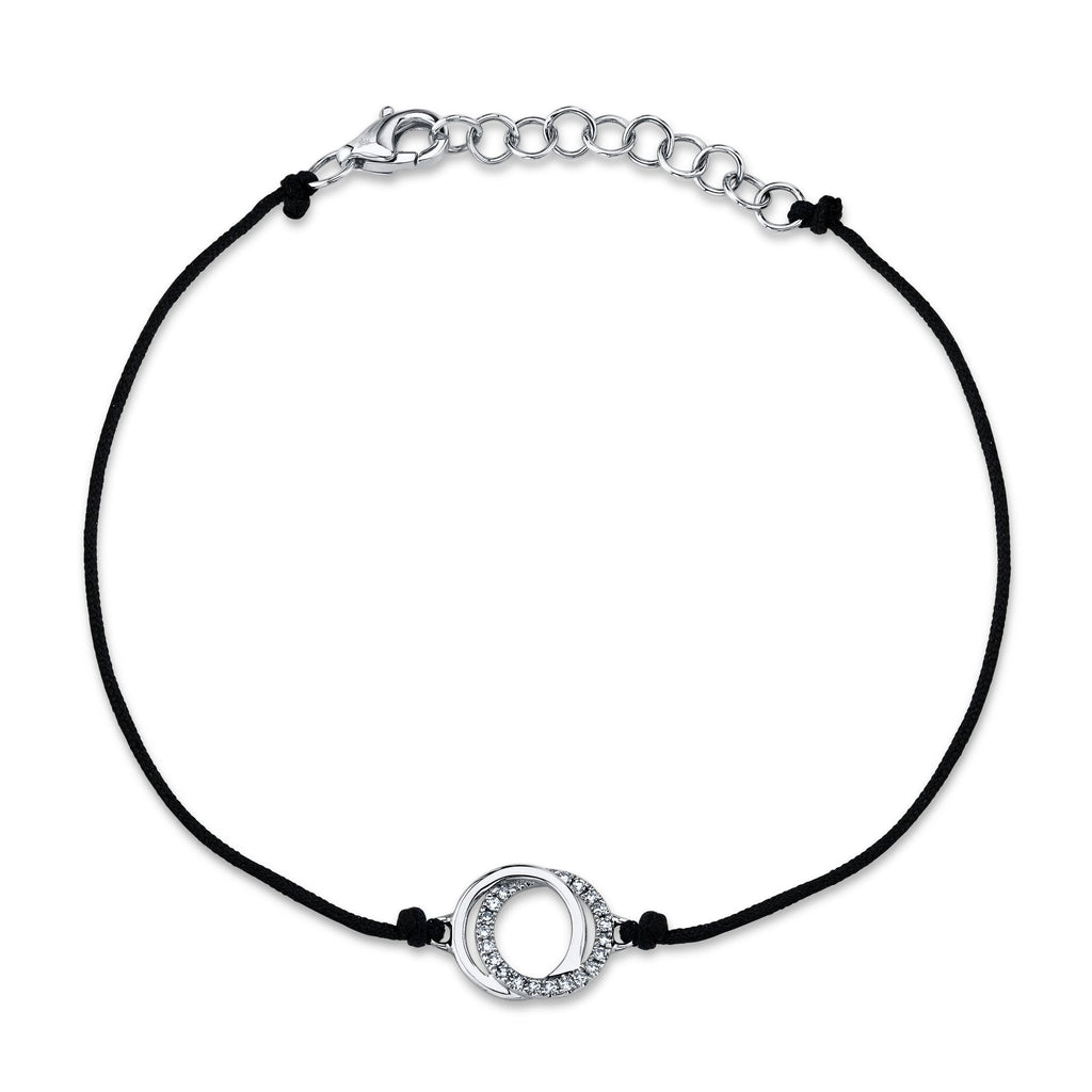 Shy Creation 0.07Ct Diamond Love Knot Circle String Bracelet SC55012778